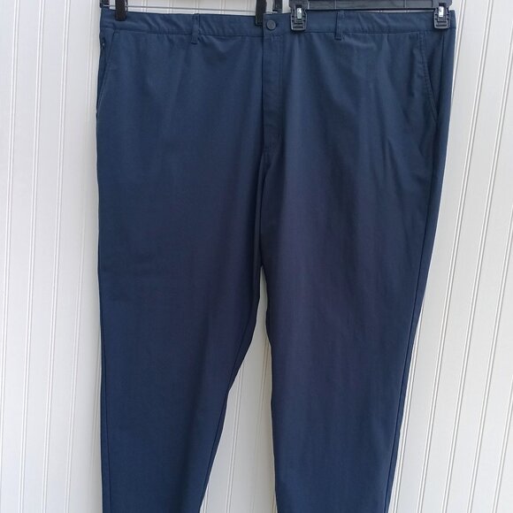 01 ALGO Pants 52 x 30 Navy Blue Performance Fit Moisture Wicking UPF 40 Mens - Picture 2 of 13